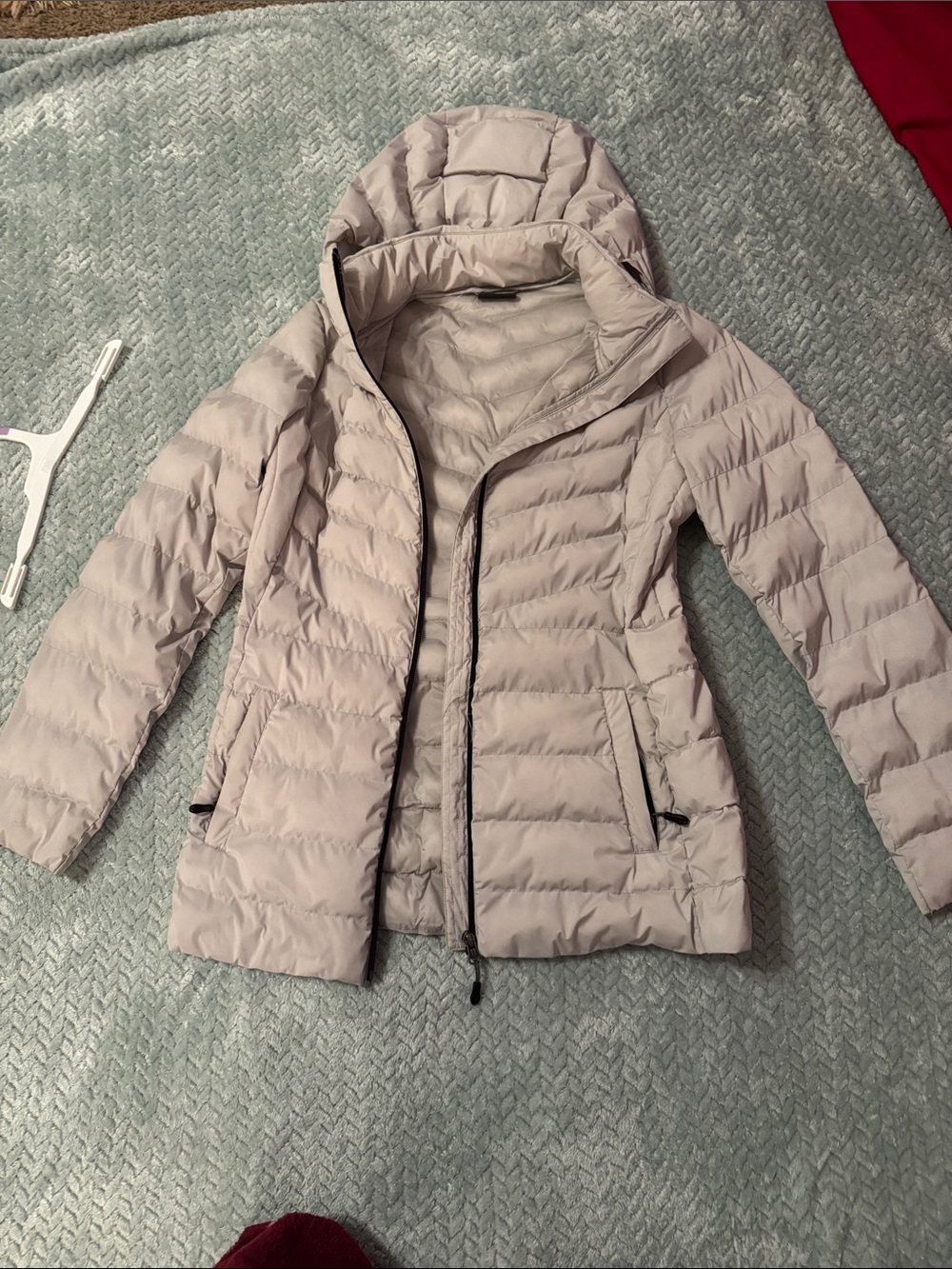 32 Degrees Women's Light Taupe Hooded Quilted Puffer Jacket